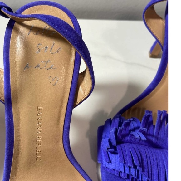 NWOB | Banana Republic Honey Fringe Sandal in Cobalt Blue Size 8M - Picture 3 of 6